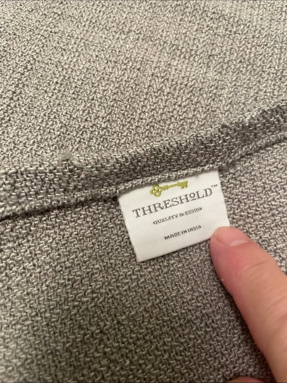 Threshold Gray Cotton & Polyester Table Cloth 102 x 99